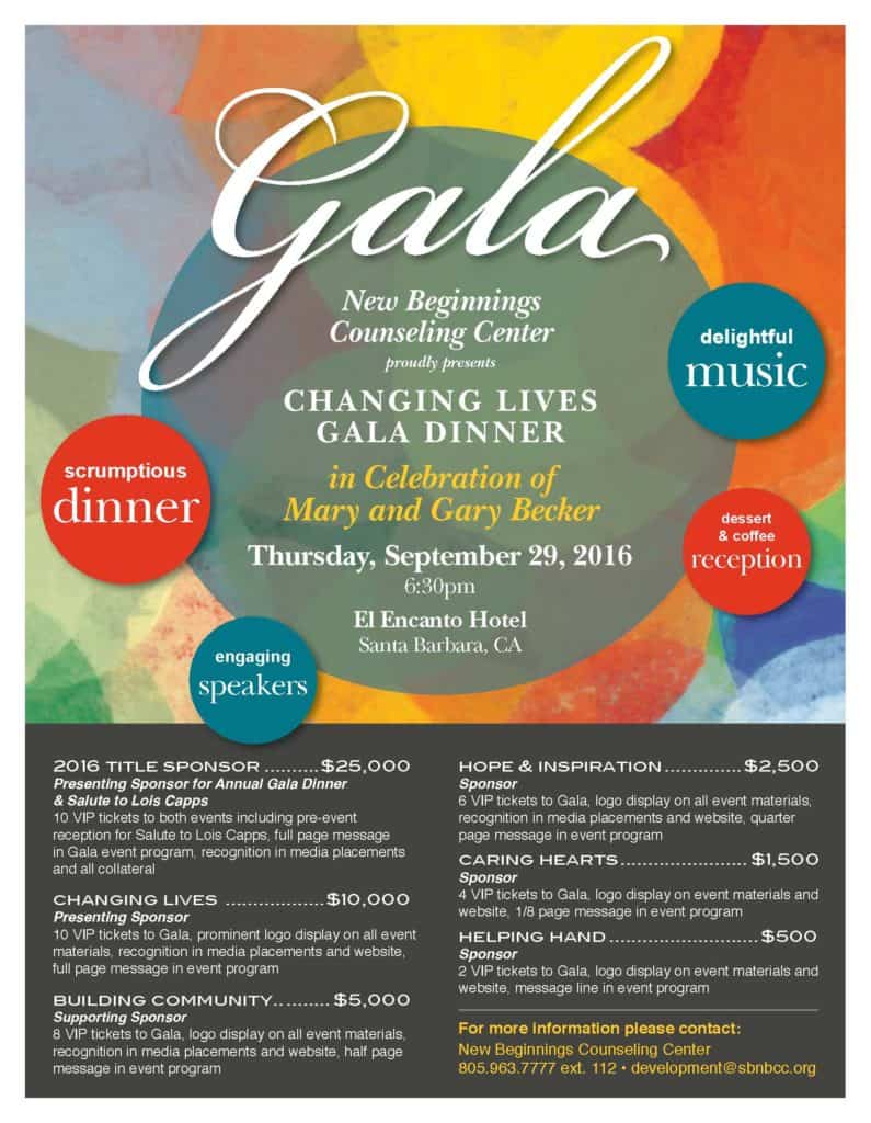New Beginnings Gala 2016 Sponsors